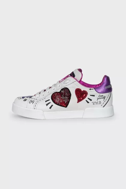 Portofino Sneakers with Embroidery and Sequins