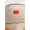 Orange leather clutch