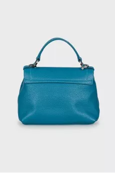 Textured leather satchel bag