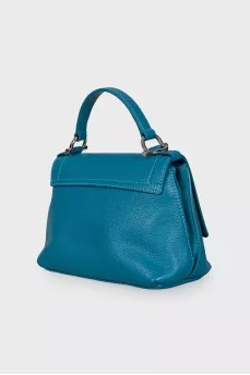 Textured leather satchel bag