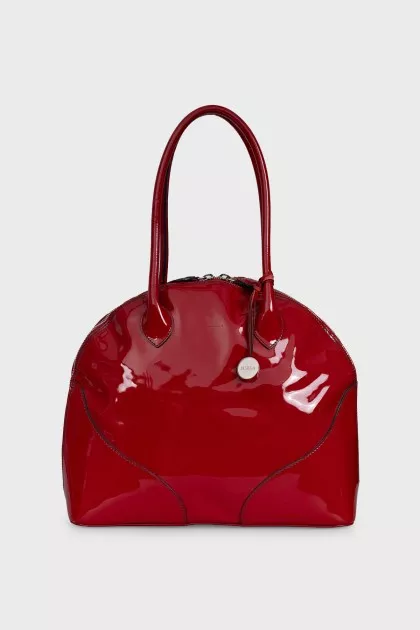 Red patent leather bag