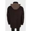 Men's insulated coat in brown color
