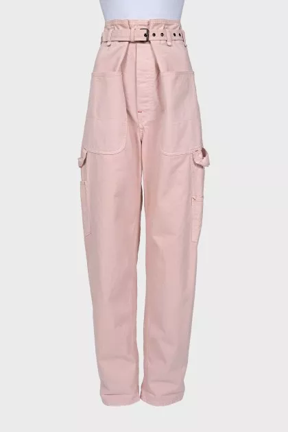 Pink Jeans with Belt