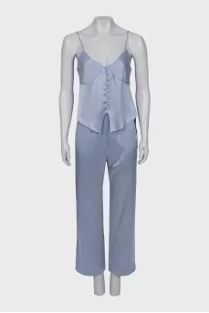Blue suit of a tank top and trousers