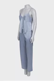Blue suit of a tank top and trousers