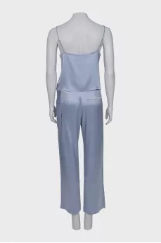 Blue suit of a tank top and trousers