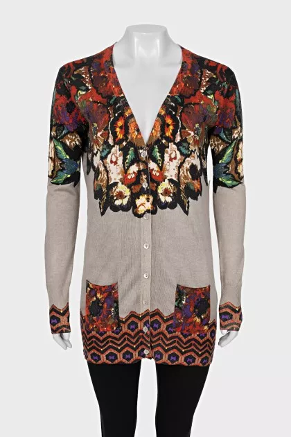 Silk and cashmere cardigan with buttons
