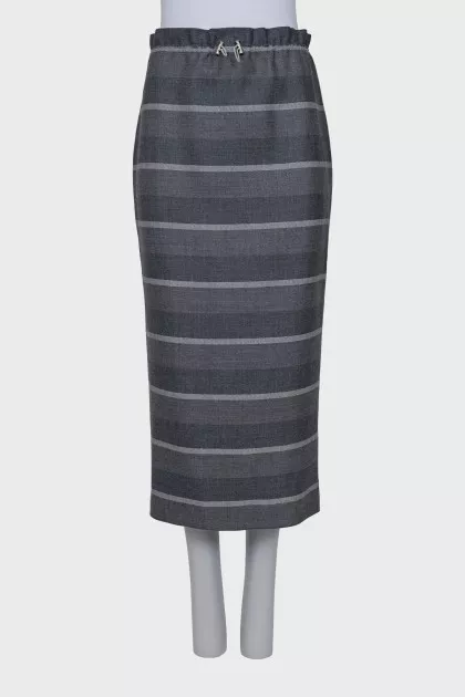 Striped wool skirt