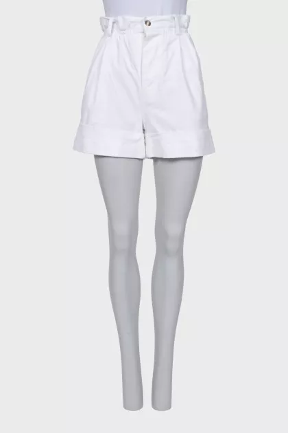 White fitted shorts
