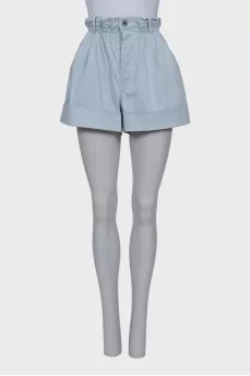 Shorts with frill and patch pockets