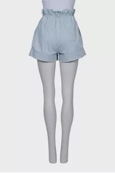 Shorts with frill and patch pockets