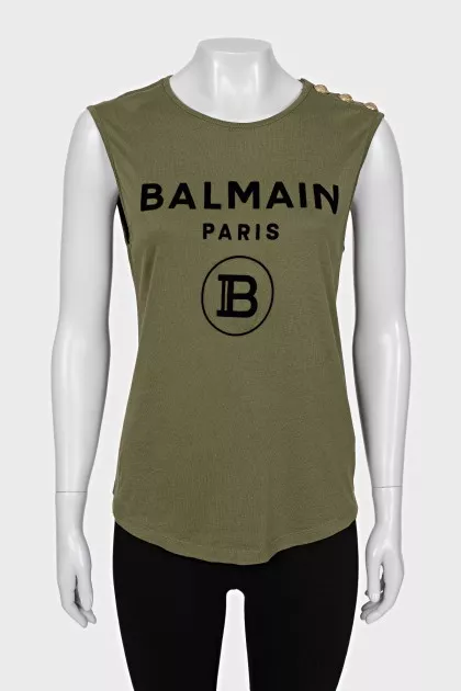 Green T-shirt with embossed print