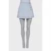Denim shorts-skirt with pockets