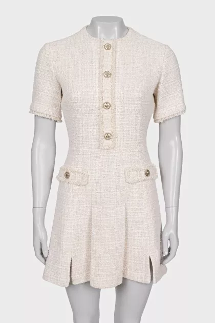 White tweed dress