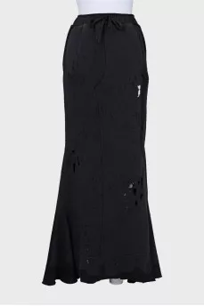 Ripped effect maxi skirt