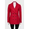 Double-breasted red coat