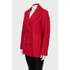 Double-breasted red coat
