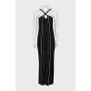 Off the shoulder striped bodycon dress