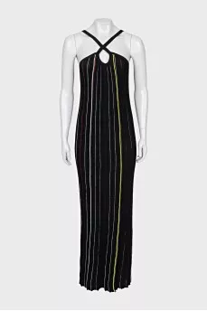 Off the shoulder striped bodycon dress