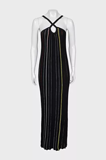 Off the shoulder striped bodycon dress