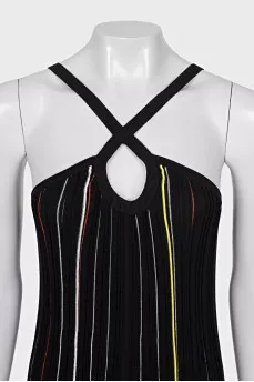 Off the shoulder striped bodycon dress