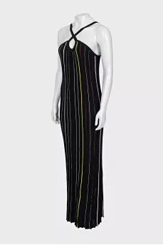 Off the shoulder striped bodycon dress