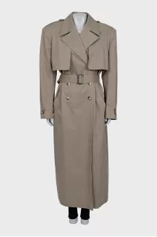 Beige oversized trench coat