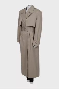 Beige oversized trench coat