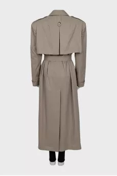 Beige oversized trench coat