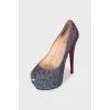 Animal print sparkly shoes