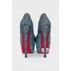 Animal print sparkly shoes