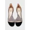 Leather and suede stiletto sandals
