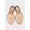 Leather and suede stiletto sandals