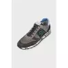Men's suede and leather sneakers with logo