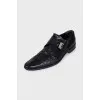 Men's leather shoes with buckle
