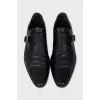 Men's leather shoes with buckle