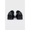 Men's leather shoes with buckle