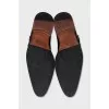 Men's leather shoes with buckle