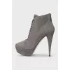 Grey ankle boots with high soles