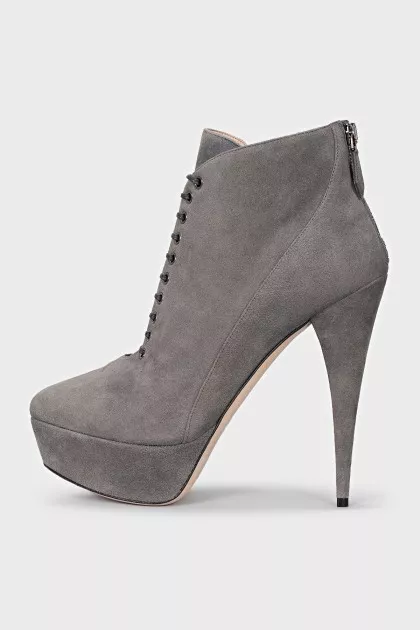 Grey ankle boots with high soles