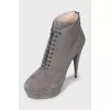 Grey ankle boots with high soles