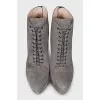Grey ankle boots with high soles