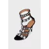 Textile sandals decorated with crystals