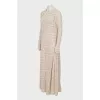 Knitted maxi dress with button
