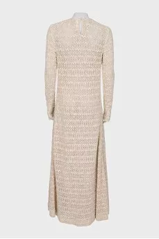 Knitted maxi dress with button