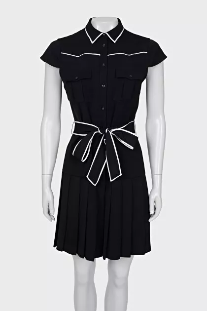 Black dress with belt