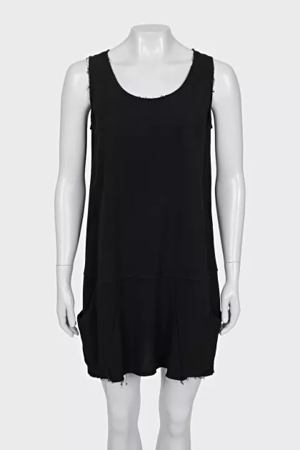 Black dress with raw edges