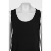 Black dress with raw edges