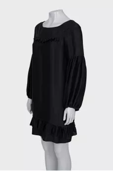 Silk dress with frill