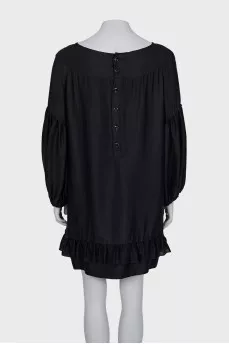 Silk dress with frill